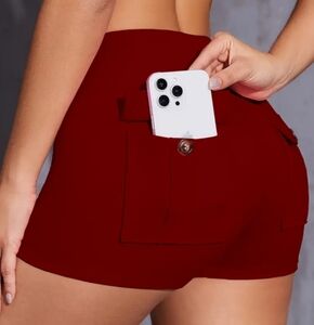 Women's Red Athletic Shorts
